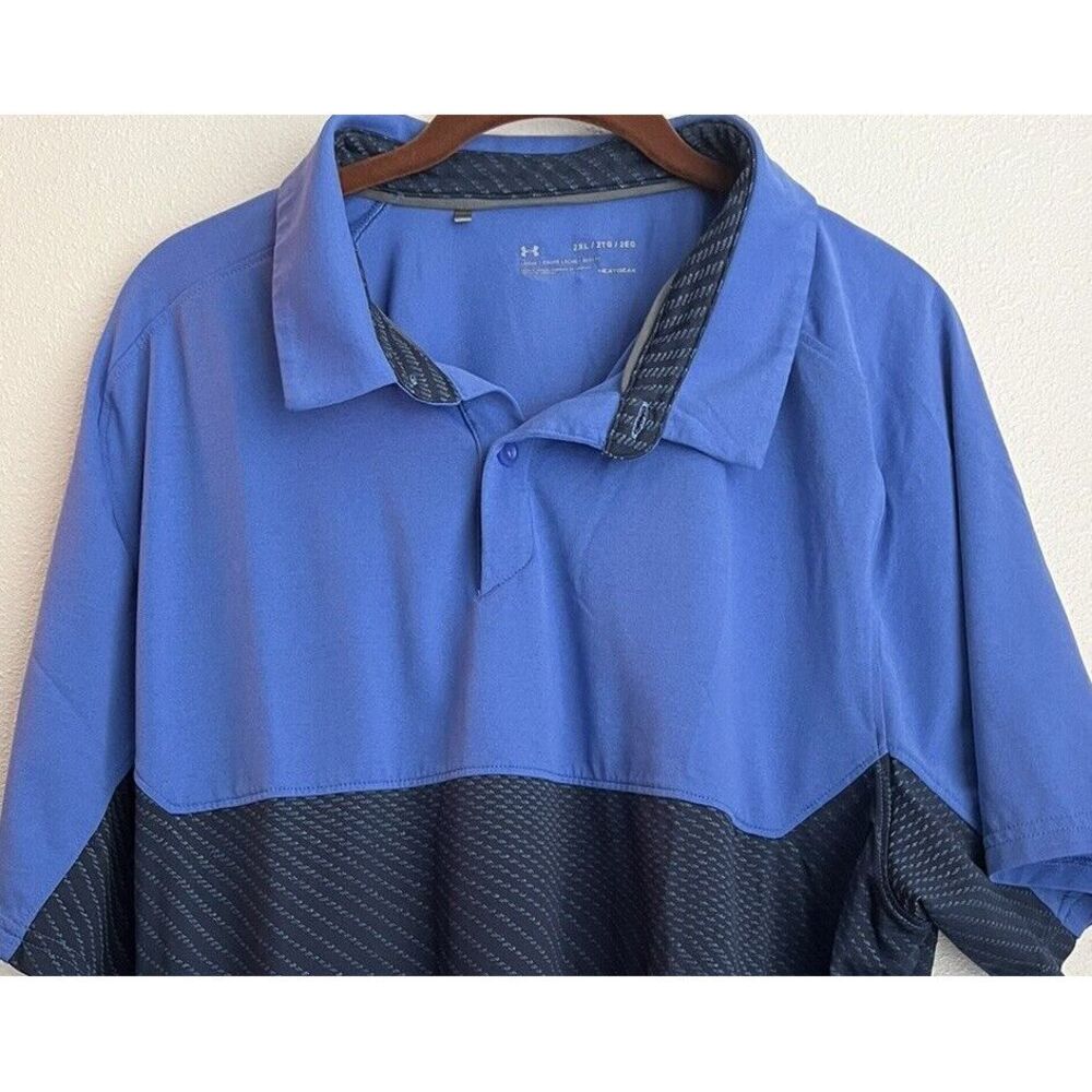 Under Armour Mens Size 2XL/XXL Blue And Navy Loose Fit Golf Polo